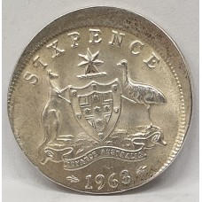 AUSTRALIA 1963 . SIXPENCE . ERROR . MIS-STRIKE . OFF CENTRE